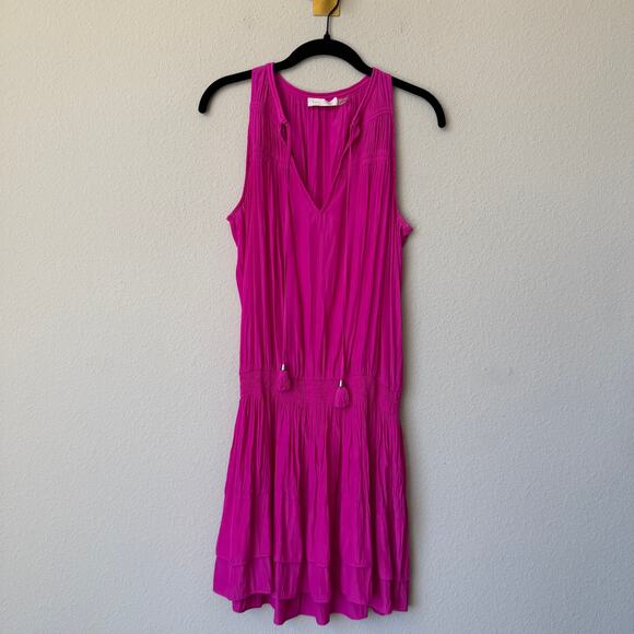 Ramy Brook Magenta Pink Tiered Mini Dress Size M - Picture 2 of 6
